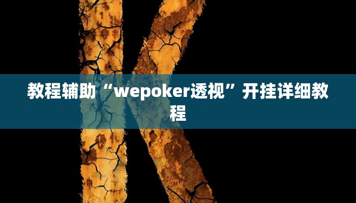 教程辅助“wepoker透视”开挂详细教程