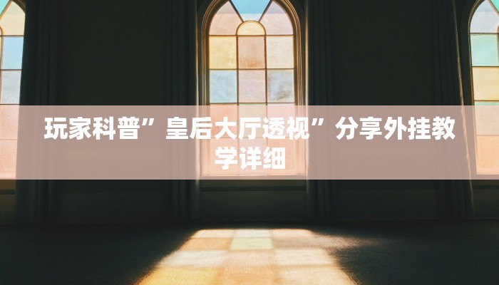 玩家科普”皇后大厅透视”分享外挂教学详细 玩家科普”皇后大厅透视”分享外挂教学详细