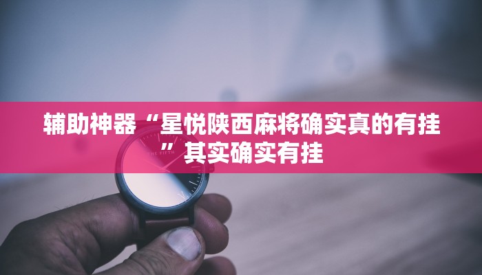 辅助神器“星悦陕西麻将确实真的有挂”其实确实有挂