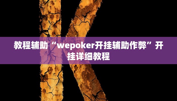 教程辅助“wepoker开挂辅助作弊”开挂详细教程